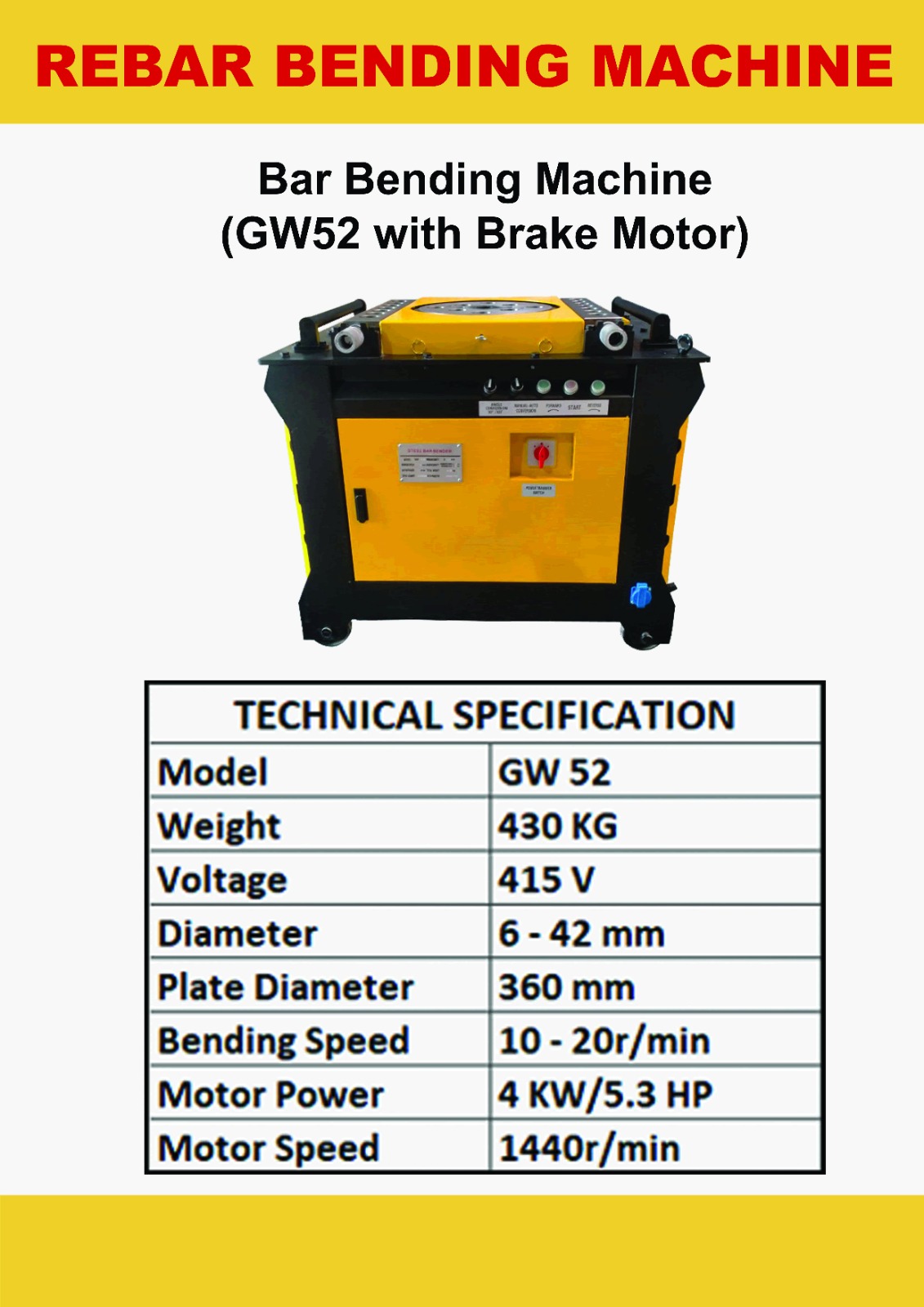 Bar Bending Machine GW42 — gallery image